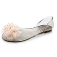 thumbnail image 1 of Anuirheih Clear Shoes for Women, Summer Closed Toe Flat Sandals Jelly Sandals for Women Beach Shoes Women for Bathroom outdoor Indoor(Light-pink), 1 of 3