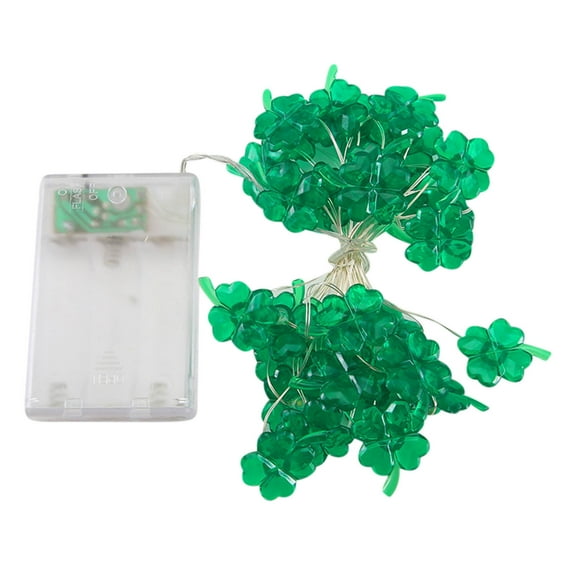 Anuirheih 6.6ft String Lights St Patrick's Day Decorations 20 LED Green String Lights Waterproof Battery Operated Lights for Irish Party