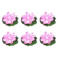 thumbnail image 1 of Anuirheih 6Pcs Waterproof Floating Flower Light, Battery Operated Water Sense Light Warm White Pool Flower Lamp for Wedding, Garden Decoration(Hot-Pink), 1 of 4