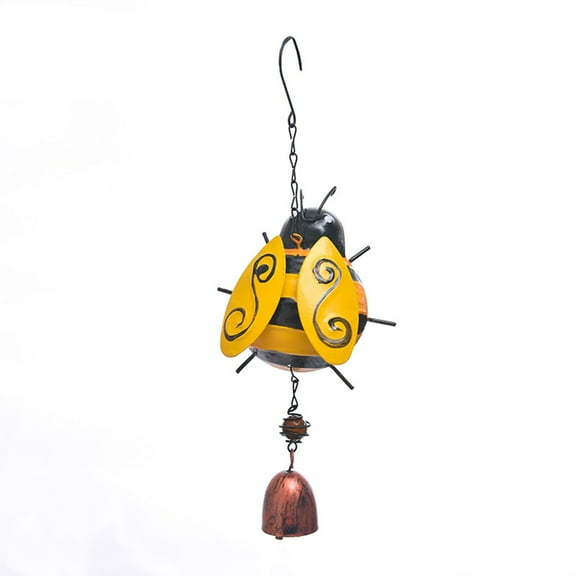 Anuirheih Metal Bee Wind Chimes Metal Crafts Painted Decorative Bell Pendants 8Inch