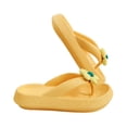 thumbnail image 1 of Anuirheih Slip on Sandals Women,Couples Outside Wear Flip-flops Clip Toe Outdoor EVA Casual Flat Sandals Soft Soled Slippers Indoor Bathroom Shoes(Yellow), 1 of 5