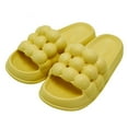 thumbnail image 1 of Anuirheih Clearance Slip on Sandals Women,Lychee Bubble Slippers Women's Spring New Style Indoor Couple's Thick Sole Feet Feel Cool Slippers Wear Outside(Yellow), 1 of 2
