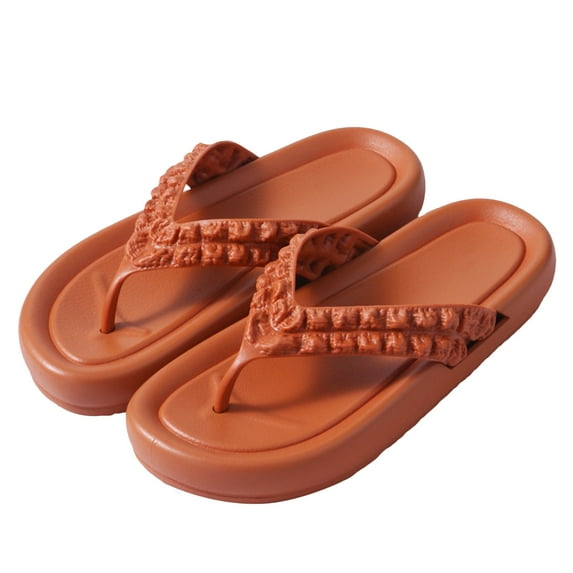 Anuirheih Slip on Sandals Women,Womens Flip Flops - Soft Lightweight Flip-Flops For Women Thicken Cushioned Slippers Shower Bathroom Shoes Beach Pool Flip Flop Sandals(Orange)