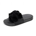 thumbnail image 1 of Anuirheih Slip on Sandals Women,2021 Women's Summer Outdoor Wear Sandals, One-word Slippers, Large Flower Casual(Black), 1 of 5