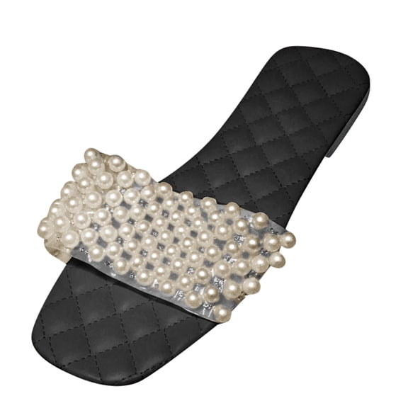 Anuirheih Slip on Sandals Women,Fashion Women's Casual Shoes Breathable Outdoor Leisure Sandals Slippers(Black)