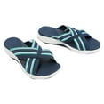 thumbnail image 1 of Anuirheih Slip on Sandals Women,Latest Upgrade Elastic Correction Ladies Sandals Summer Slippers(Blue), 1 of 6