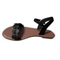 thumbnail image 1 of Anuirheih Slip on Sandals Women,Strap Heart Embellished Flat Sandals(Black), 1 of 4
