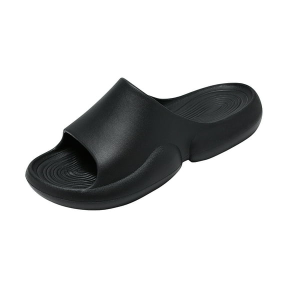Anuirheih Slip on Sandals Women,Summer Couple Women Men Slippers Fashion Casual Thick Bottomed Bathroom Bath Shoes(Black)