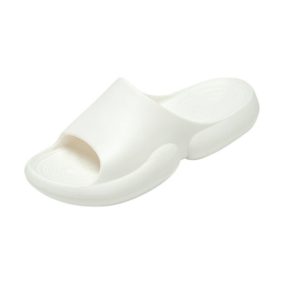 Anuirheih Slip on Sandals Women,Summer Couple Women Men Slippers Fashion Casual Thick Bottomed Bathroom Bath Shoes(White)