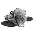 thumbnail image 1 of Anuirheih Slip on Sandals Women,Summer New Women's Sandals Silk Bow Rhinestone Flat Large Size Women's Sandals(Gray), 1 of 1