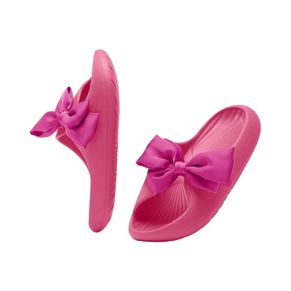 Anuirheih Slip on Sandals Women,Summer Women Slippers Fashion Casual Thick Bottomed Bathroom Bath Shoes(Hot Pink)