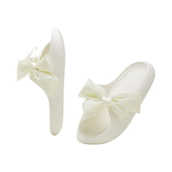 Anuirheih Slip on Sandals Women,Summer Women Slippers Fashion Casual Thick Bottomed Bathroom Bath Shoes(White)