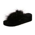 thumbnail image 1 of Anuirheih Slip on Sandals Women,Summer Women Thick Bottom Slope Heel Shoes Beach Sandals Roman Casual Slippers Flip Flops(Black), 1 of 8