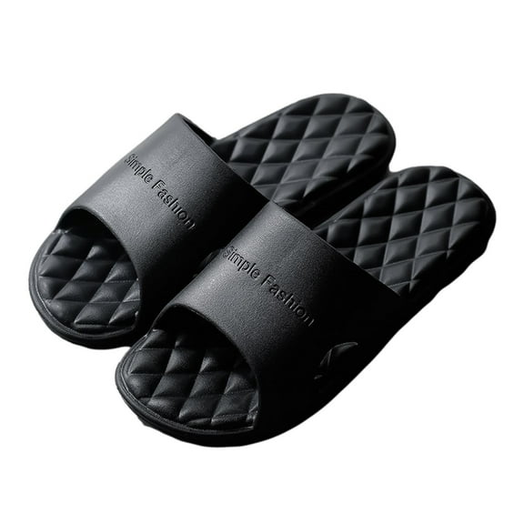 Anuirheih Slip on Sandals Women,Women Men Slippers Home Couple Shoes Indoor Outside Soft Soled Bathroom Bath Slippers(Black)