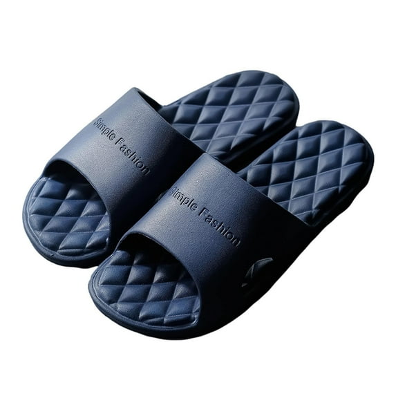 Anuirheih Slip on Sandals Women,Women Men Slippers Home Couple Shoes Indoor Outside Soft Soled Bathroom Bath Slippers(Dark Blue)