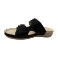 thumbnail image 1 of Anuirheih Clearance Slip on Sandals Women,Women's Casual Vacation Comfort Belt Buckle Open Toe Wedge Beach Sandals(Black), 1 of 3