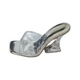 thumbnail image 1 of Anuirheih Slip on Sandals Women,Women's Fashion Crystal Shoes Toe Candy Color Sandals Summer High Heel Slippers(Silver), 1 of 8