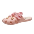 thumbnail image 1 of Anuirheih Clearance Slip on Sandals Women,Women's Fashionable Sandals Bow Tie Half Wrap Comfortable Soft Sole Slippers(Pink), 1 of 4