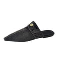 thumbnail image 1 of Anuirheih Clearance Slip on Sandals Women,Women's Flat Bottom Shoes Comfortable Sandals Pointed Denim Half Slippers(Black), 1 of 8