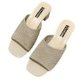 thumbnail image 1 of Anuirheih Slip on Sandals Women,Women's Flat Shoes Ladies Beach Sandals Summer Non-Slip Causal Slippers(Beige), 1 of 7
