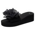 thumbnail image 1 of Anuirheih Slip on Sandals Women,Women's Flat Shoes Ladies Beach Sandals Summer Non-Slip Causal Slippers(Black), 1 of 4