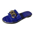 thumbnail image 1 of Anuirheih Slip on Sandals Women,Women's Flat Shoes Ladies Beach Sandals Summer Non-Slip Causal Slippers(Blue), 1 of 4
