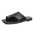 thumbnail image 1 of Anuirheih Clearance Slip on Sandals Women,Women's Flat Shoes Ladies Beach Sandals Summer Non-Slip Causal Slippers Flip Flops(Black), 1 of 5