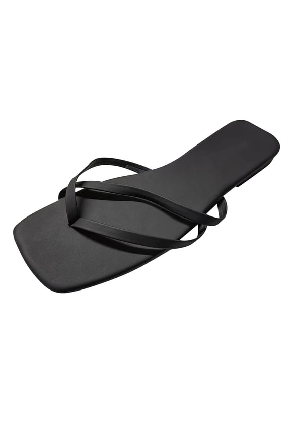 Anuirheih Slip on Sandals Women,Women's Flat Shoes Ladies Beach Sandals Summer Non-Slip Causal Slippers Flip Flops(Black)