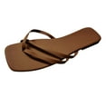 thumbnail image 1 of Anuirheih Clearance Slip on Sandals Women,Women's Flat Shoes Ladies Beach Sandals Summer Non-Slip Causal Slippers Flip Flops(Brown), 1 of 7