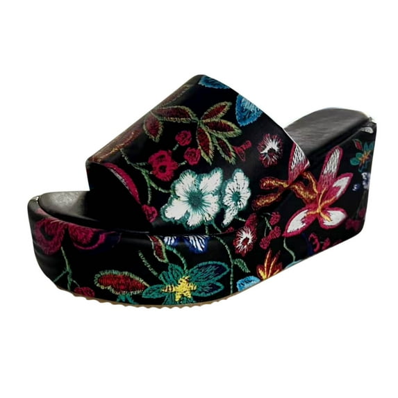 Anuirheih Slip on Sandals Women,Women's Flat Shoes Ladies Beach Sandals Summer Non-Slip Causal Slippers(Multicolor)