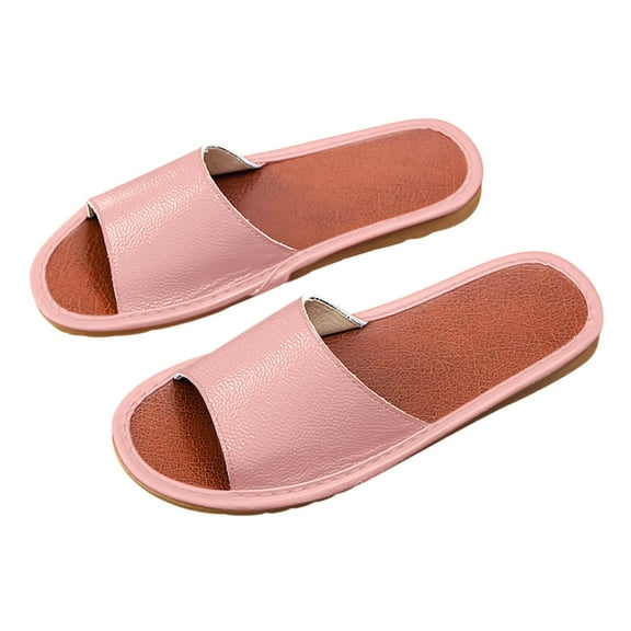 Anuirheih Slip on Sandals Women,Women's Flat Shoes Ladies Beach Sandals Summer Non-Slip Causal Slippers(Pink)