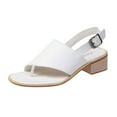 thumbnail image 1 of Anuirheih Slip on Sandals Women,Women's Flat Shoes Ladies Beach Sandals Summer Non-Slip Causal Slippers(White), 1 of 4
