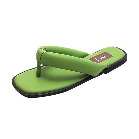 Anuirheih Slip on Sandals Women,Women's Foot Clip Mules Casual Shoes Beach Wear Comfortable Sandals Flat Slippers(Green)