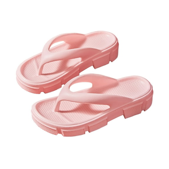 Anuirheih Slip on Sandals Women,Women's Shoes Summer Fashion Outer Wear Flip-flops Thick Bottom Holiday Beach Slippers(Pink)