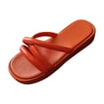 thumbnail image 1 of Anuirheih Slip on Sandals Women,Women's Sloping Heel Slippers Thick Sole Straight Line Shoes Sloping Heel Sandals(Red), 1 of 4