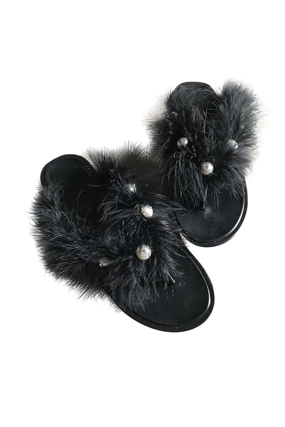 Anuirheih Slip on Sandals Women,Women's Summer Flip Flops Flashing Jelly Flip-Flops Shoes Flat Slippers(Black)