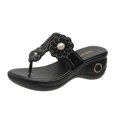 thumbnail image 1 of Anuirheih Slip on Sandals Women,Women's Thick Sole Shoes Ladies Beach Sandals Summer Non-Slip Causal Flip Flops Slippers(Black), 1 of 9