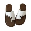 thumbnail image 1 of Anuirheih Slip on Sandals Women,Women's Toe Fitting Comfortable Sandals Flat Bottomed Casual Slippers(White), 1 of 3