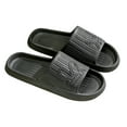 thumbnail image 1 of Anuirheih Slip on Sandals Women,Womens Mens Solid Color Slippers Super Soft Breathable Anti-Slip Bedroom Home Slippers(Black), 1 of 4