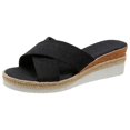 thumbnail image 1 of Anuirheih Clearance Slip on Sandals Women,Womens Summer Fashion Casual Slippers Open Toe Thick Bottom Flax Slippers(Black), 1 of 5