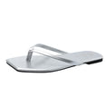 thumbnail image 1 of Anuirheih Slip on Sandals Women,Womens Summer Fashion Solid Color Slippers Square Flat Multicolour Casual Flip Flops Slippers(Silver), 1 of 6