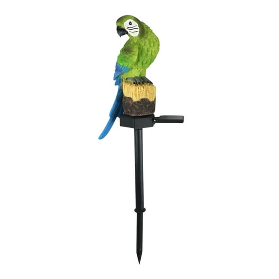 Anuirheih Solar Parrot Inserting Ground Light, Resin Crafts Solar Garden Lights Outdoor Garden Placement Light 16.7Inch(Green)