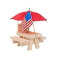 thumbnail image 1 of Anuirheih Clearance Squirrels Feeder, Wooden Squirrels Feeders for Outside with Umbrella, Flag, Corn Nut Holder, Solid Structure, Squirrels Table Feeder, 1 of 8