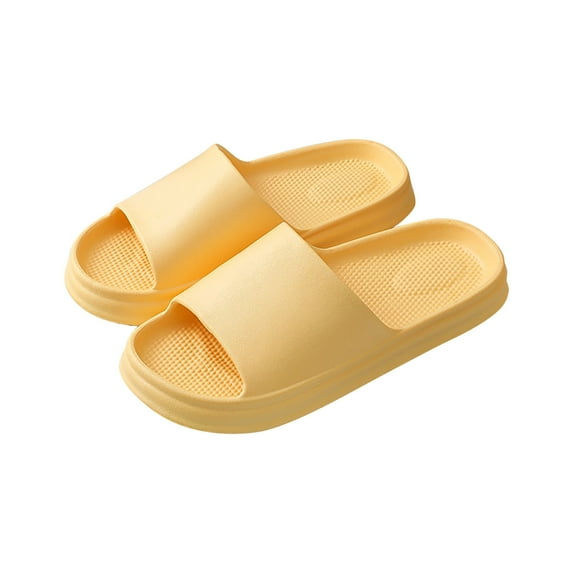 Anuirheih Cloud Pillow Slippers for Women and Men, No-Slip Quick Drying Shower Shoes, Thick Sole Men's Women's Slides, Super Soft Slides Shoes(Yellow)