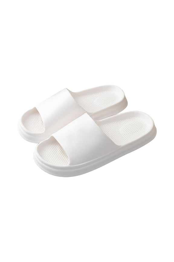 Anuirheih Cloud Pillow Slippers for Women and Men, No-Slip Quick Drying Shower Shoes, Thick Sole Men's Women's Slides, Super Soft Slides Shoes(White)