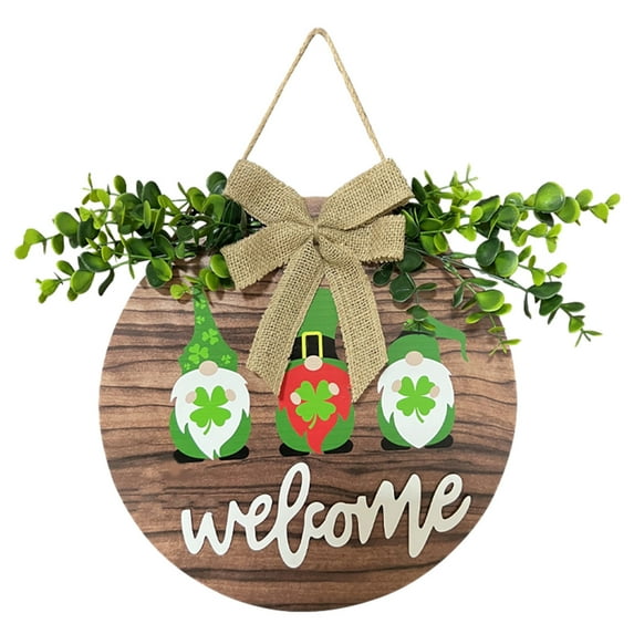 Anuirheih Easter Door Decorations 12'' Easter Bunny Door Sign Welcome Hanging Spring Decorations Clearance for Wall Window Indoor Outdoor
