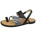 thumbnail image 1 of Anuirheih Fashion Women's Shoes Breathable Zebra-stripe Flat Outdoor Leisure Sandals Sandals Women (Black), 1 of 7