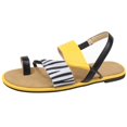 thumbnail image 1 of Anuirheih Fashion Women's Shoes Breathable Zebra-stripe Flat Outdoor Leisure Sandals Sandals Women Clearance(Yellow), 1 of 7