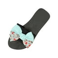 thumbnail image 1 of Anuirheih Fashion Women's Shoes Casual Round Toe Wedge Heel Slippers Floral Beach Sandals Sandals Women (Green), 1 of 9