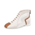 thumbnail image 1 of Anuirheih Fashion Women's Small Open Head Low Heel Sandals Short Tube Lace-up Imitation Leather Boots Sandals Women (White), 1 of 1